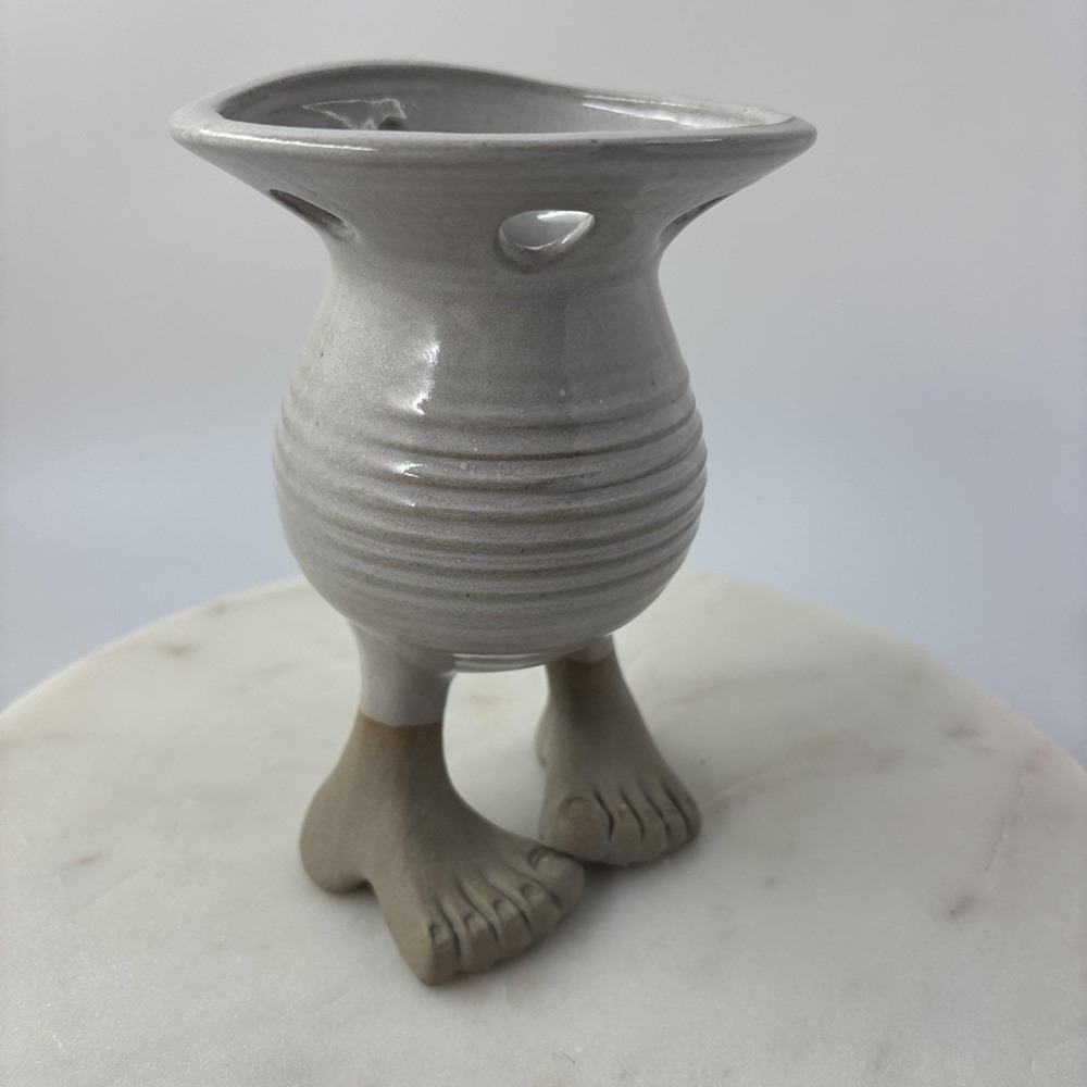 VTG Muddy Waters Pottery Bare Feet Set Pedestal Toothbrush Holder Soap Dish - Picture 14 of 16